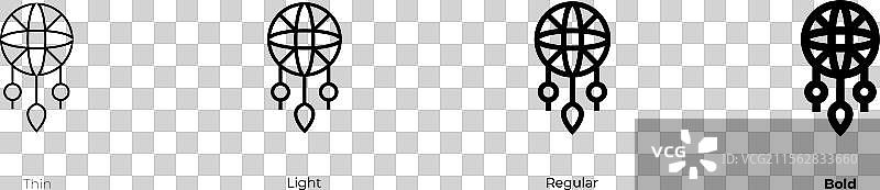 梦捕手图标，细体、常规体和粗体图片素材
