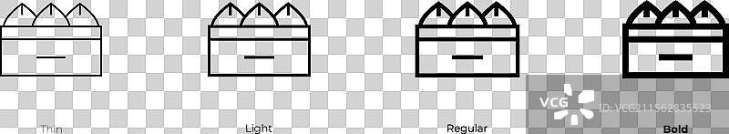 饺子图标，细体、常规体和粗体风格图片素材
