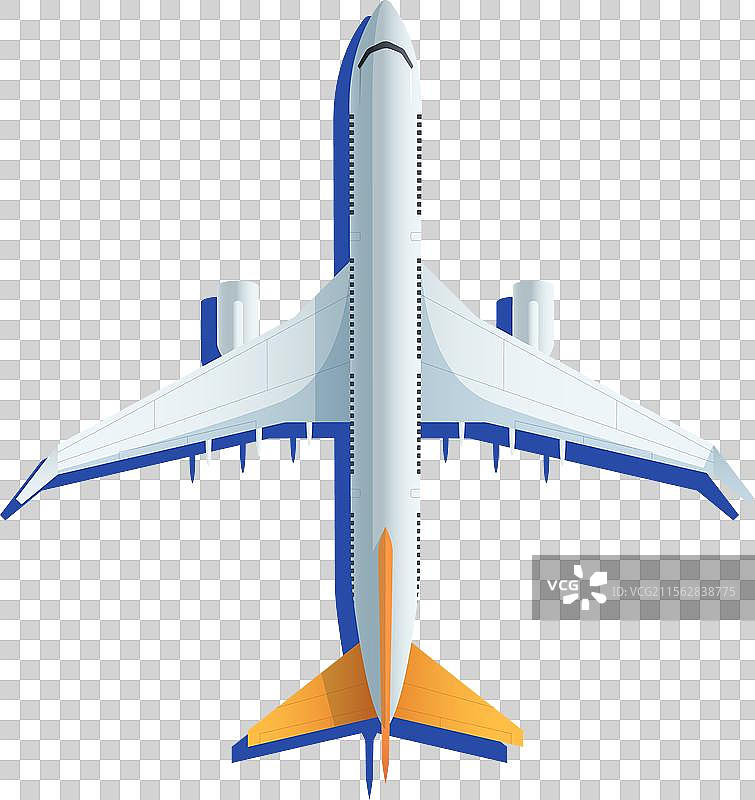 飞机在空中飞行的底部视角图片素材