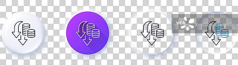 通货紧缩线条图标价格降低标志线图片素材