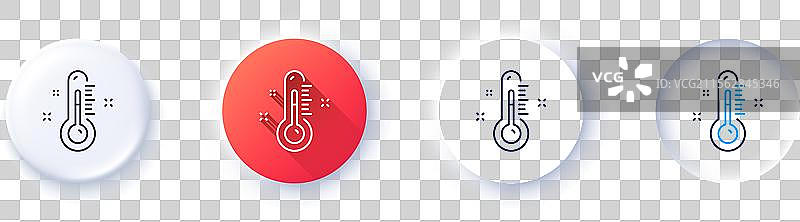 温度诊断标志的温度计线条图标图片素材
