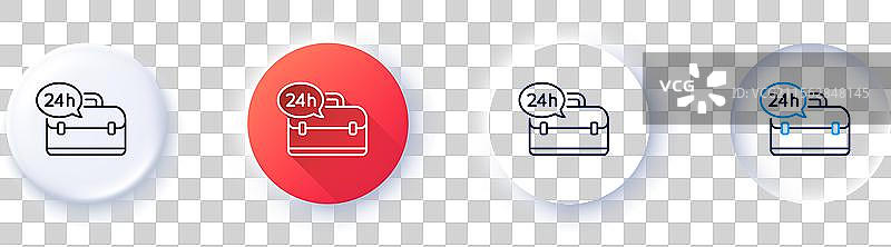 24小时服务热线图标 支持帮助标志 线条图片素材