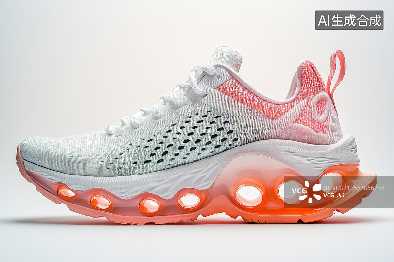 【AI数字艺术】白色和粉色运动鞋图片素材