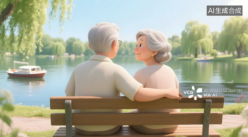 【AI数字艺术】退休老年夫妻生活图片素材