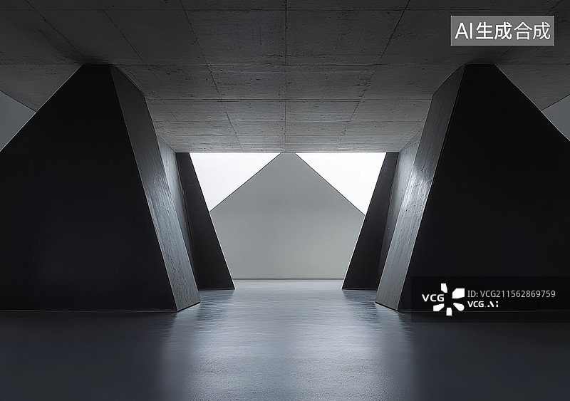 【AI数字艺术】现代建筑内部空间图片素材