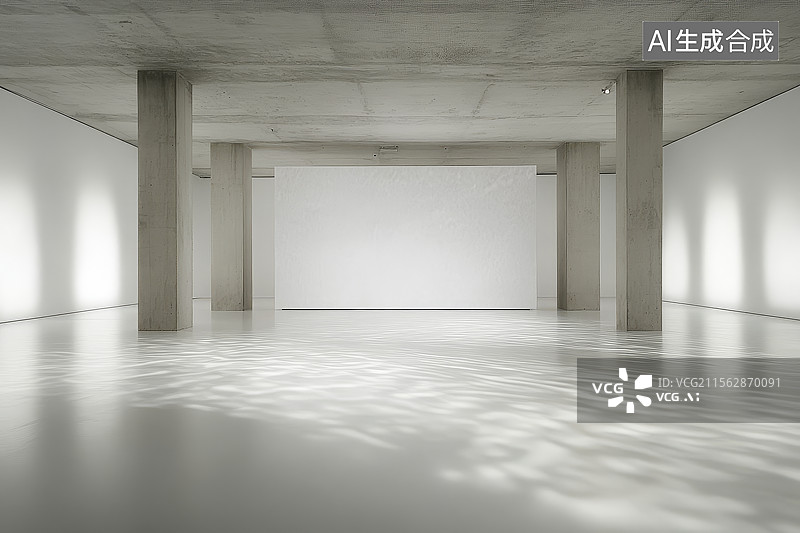 【AI数字艺术】空旷的现代展览空间图片素材