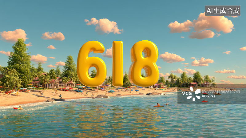 【AI数字艺术】618购物节，年中购物节，网络购物，电子商务，促销，打折图片素材