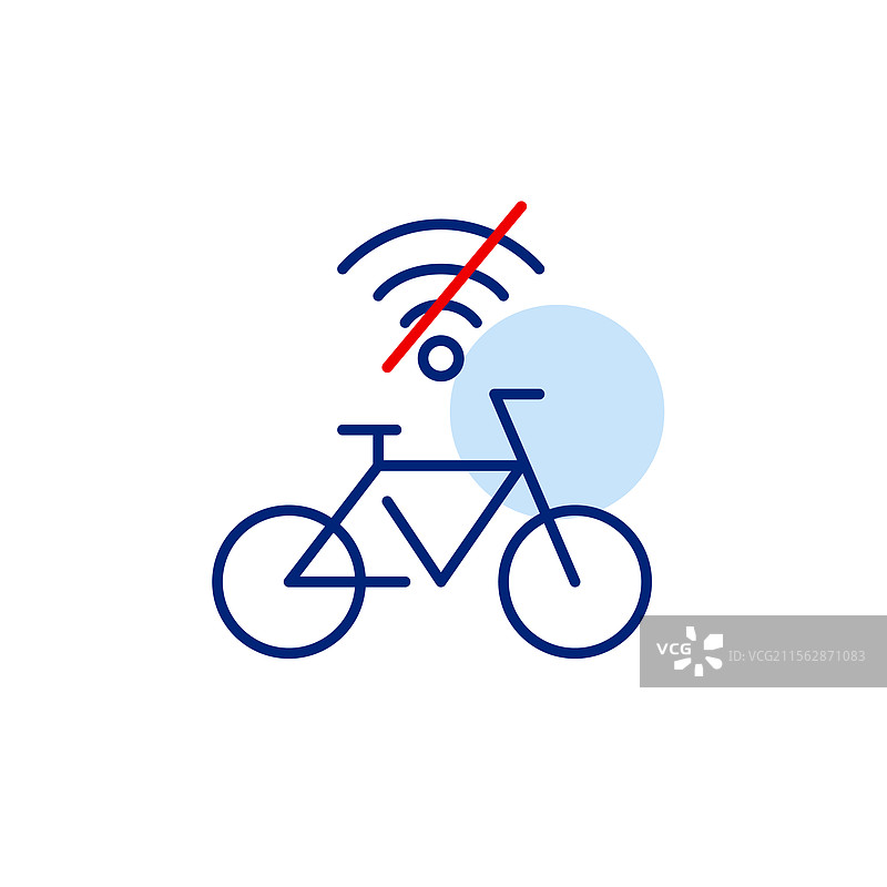 自行车和无Wi-Fi符号的互联网接入图片素材