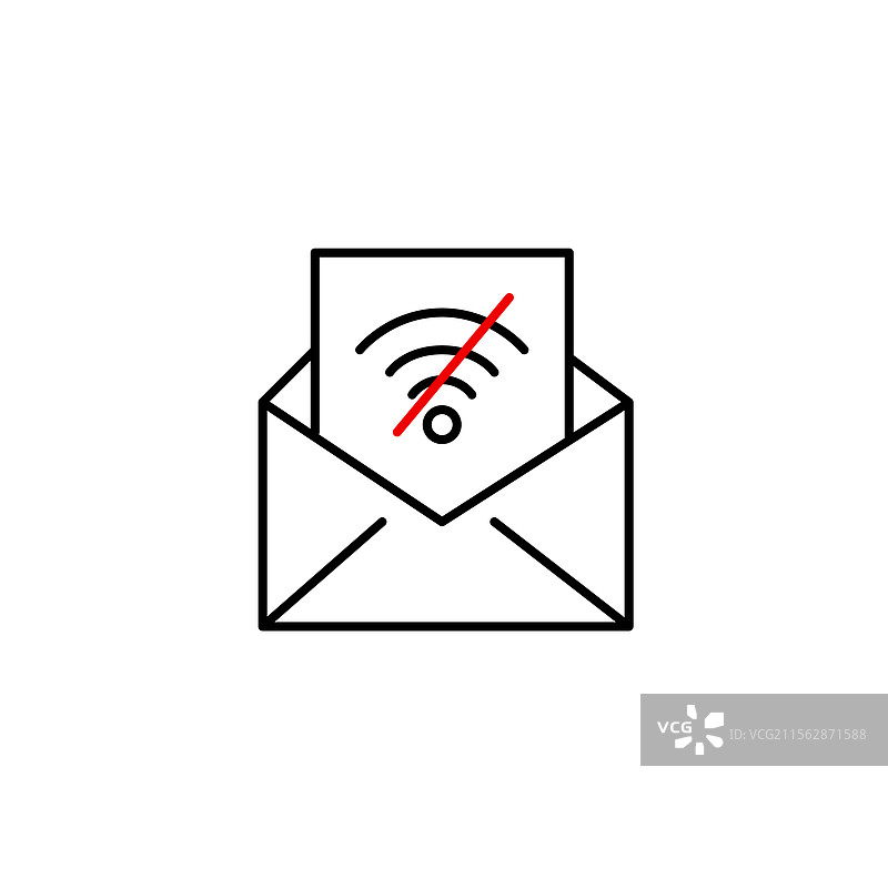 打开信封，没有Wi-Fi符号，没有发送邮件图片素材