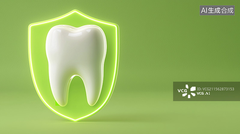 【AI数字艺术】健康牙齿保护盾图片素材