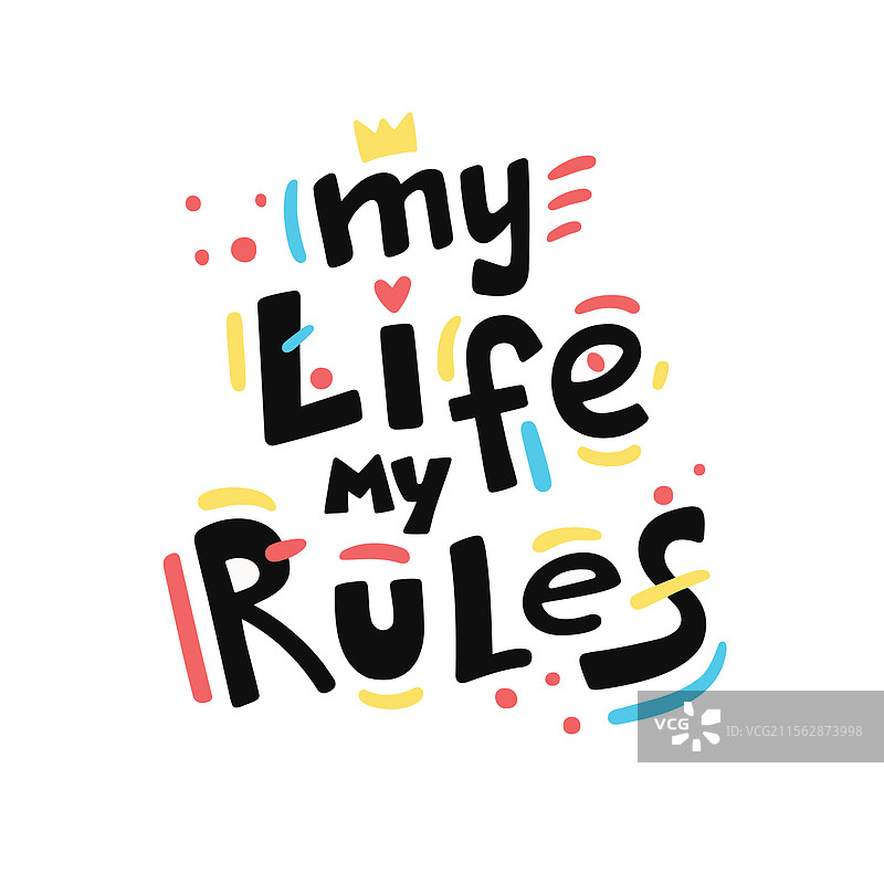 我的生活我的规则 手绘标语短语图片素材