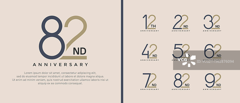 黑色和棕色的周年纪念标志组合图片素材