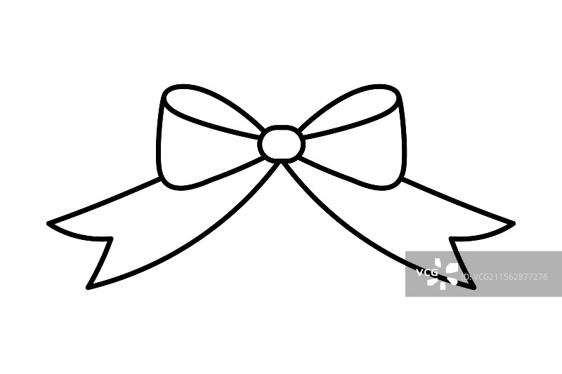 手绘的系带蝴蝶结图标，涂鸦风格的丝带图片素材