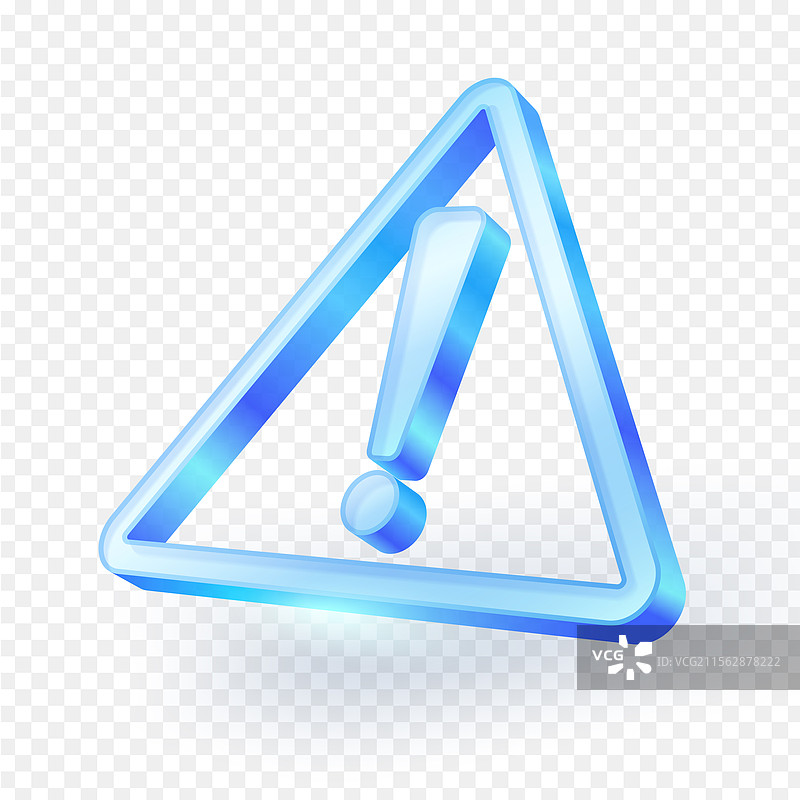 3D玻璃警告标志图片素材