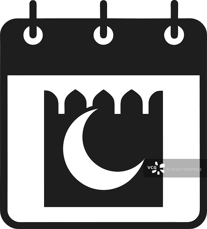 黑色新月的伊斯兰日历图标图片素材