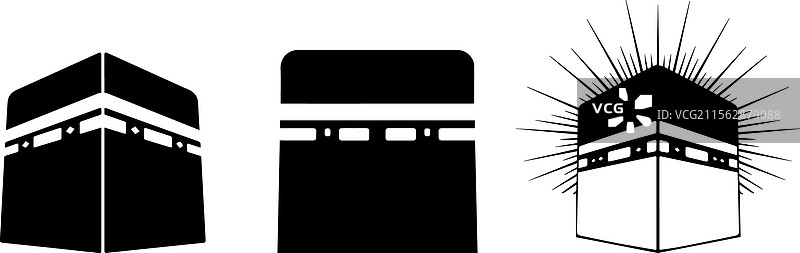 黑白色的卡巴圣殿图片素材