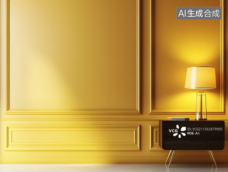 【AI数字艺术】豪华金色墙壁内饰图片素材