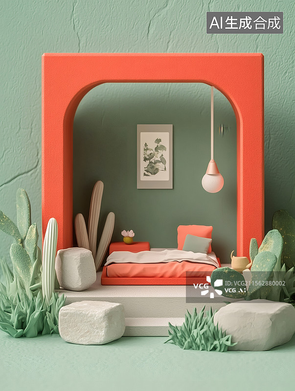【AI数字艺术】现代简约卧室设计图片素材