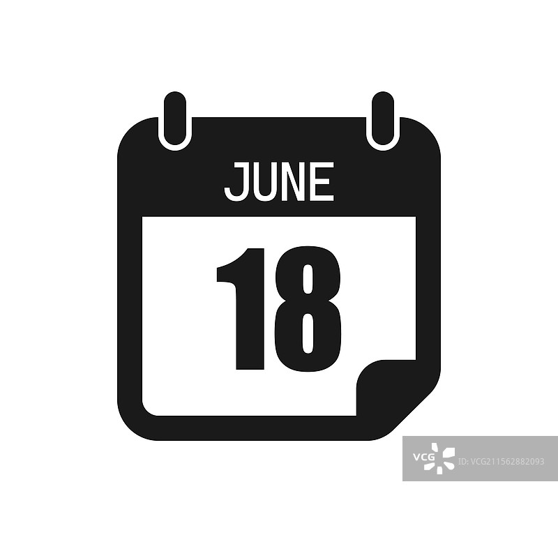 图标页面日历 - 6月18日图片素材