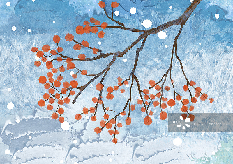 小寒节气机理插画图片素材