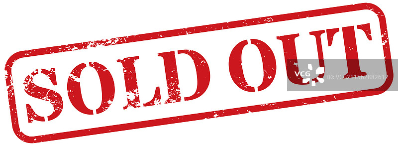 售罄红色橡胶印章，带有磨损质感图片素材