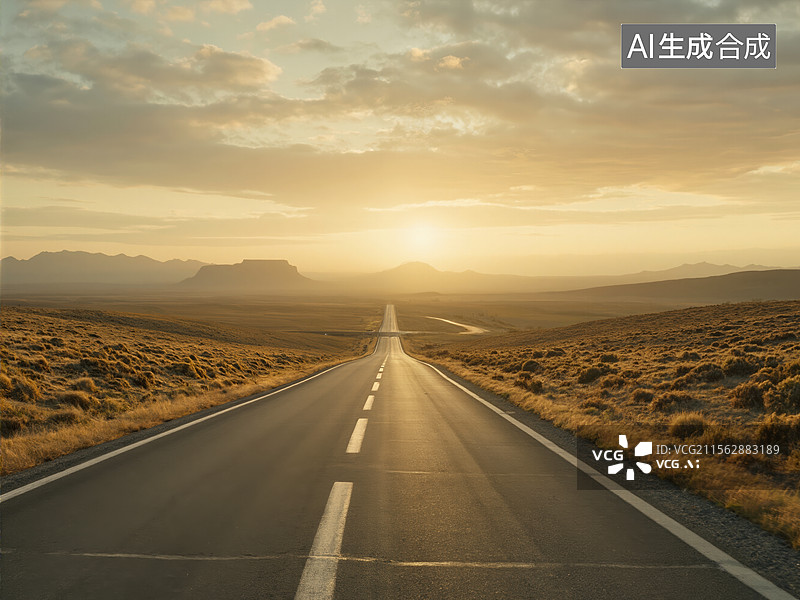 【AI数字艺术】远方的路图片素材