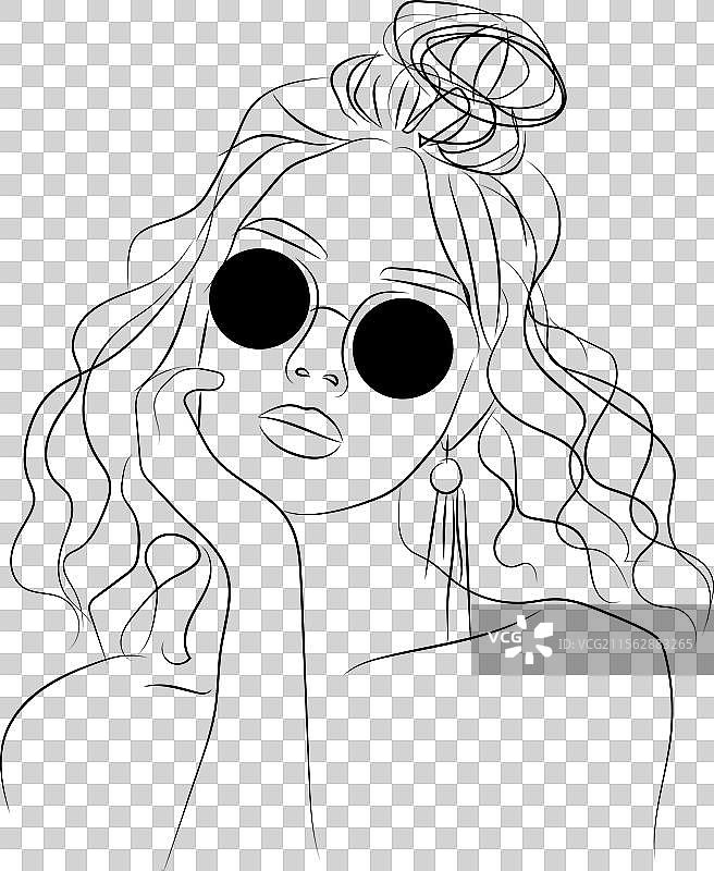 美丽女孩的面孔，迷人的年轻女性图片素材