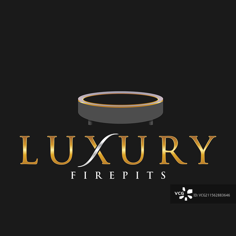 奢华金色火坑标志图片素材