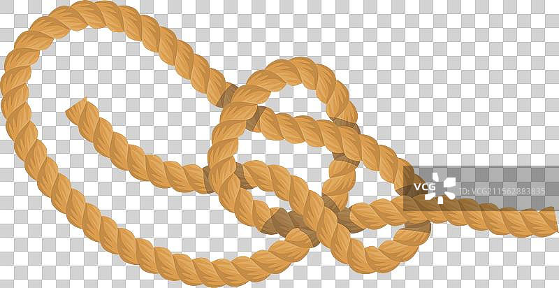 棕色扭曲绳索孤立展示图片素材