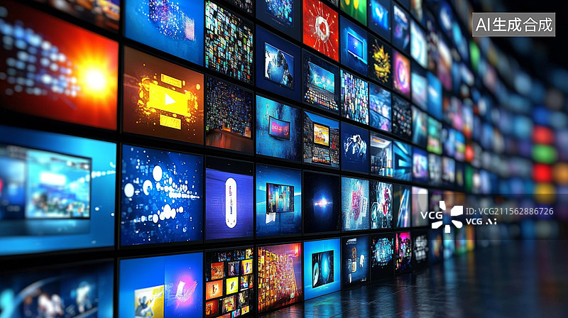 【AI数字艺术】新闻直播间演播室图片素材