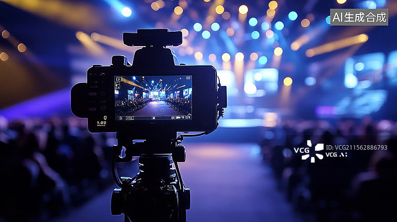 【AI数字艺术】新闻直播间演播室图片素材