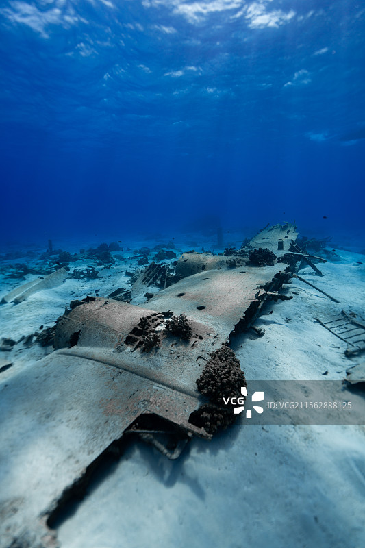 塞班岛，海底B29残骸图片素材