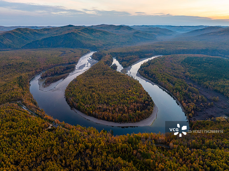 航拍内蒙古呼伦贝阿尔山尔黑山头风景区图片素材