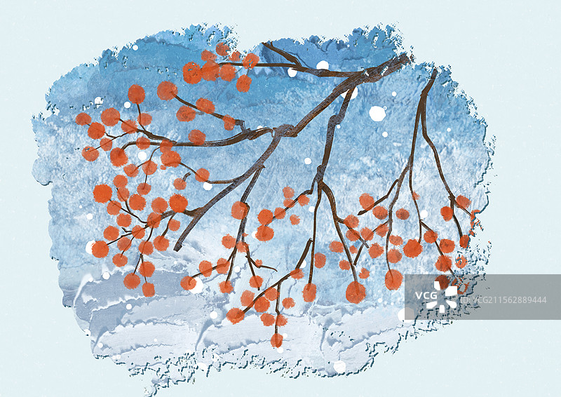 小寒节气机理插画图片素材