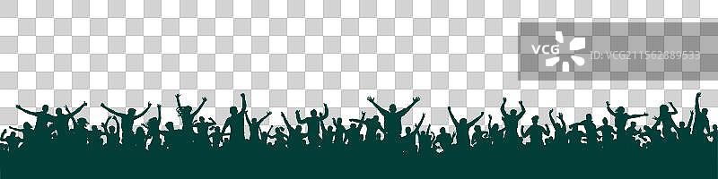 欢快的球迷人群剪影图片素材