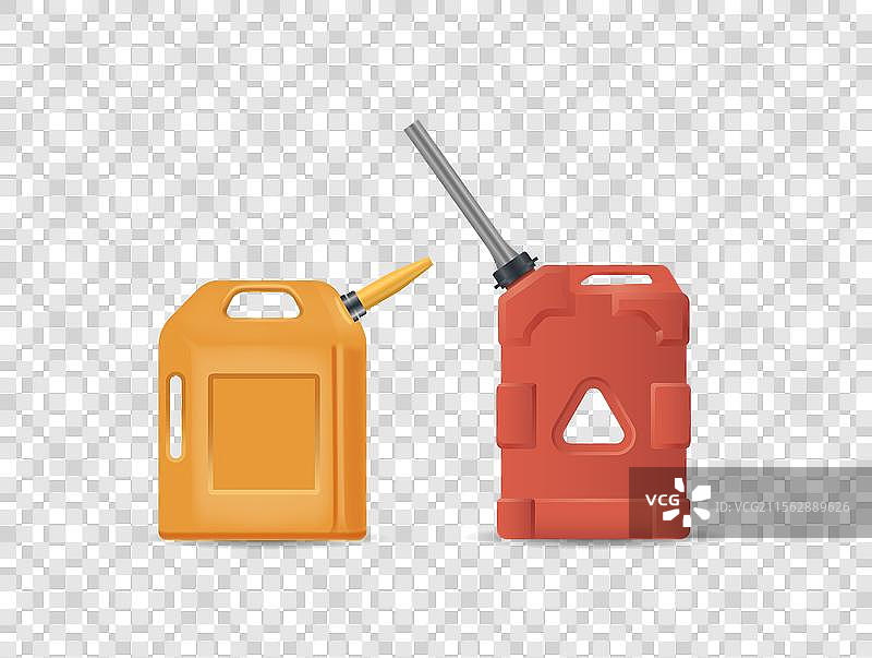 两个橙色和红色的燃料罐图片素材