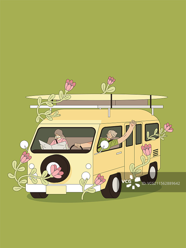 自驾游旅行插画素材图片素材