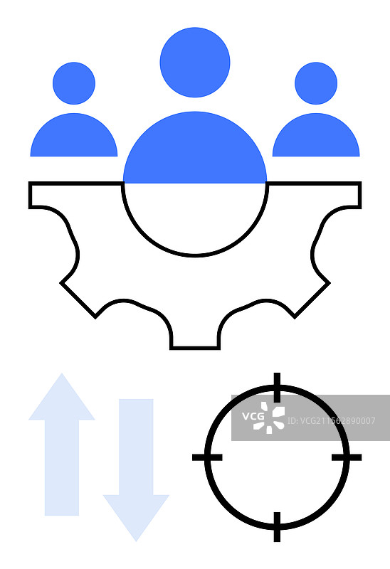 团队合作与生产力概念与齿轮图片素材