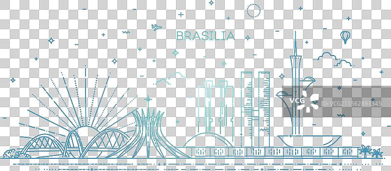巴西利亚建筑线条天际线图片素材