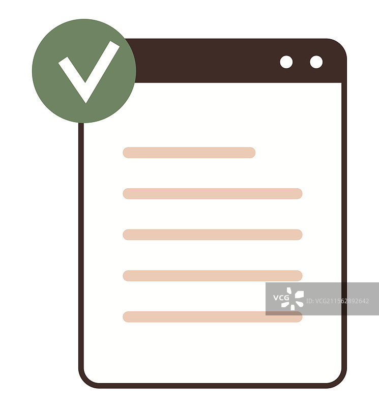 浏览器中带有检查符号的文档审批图片素材