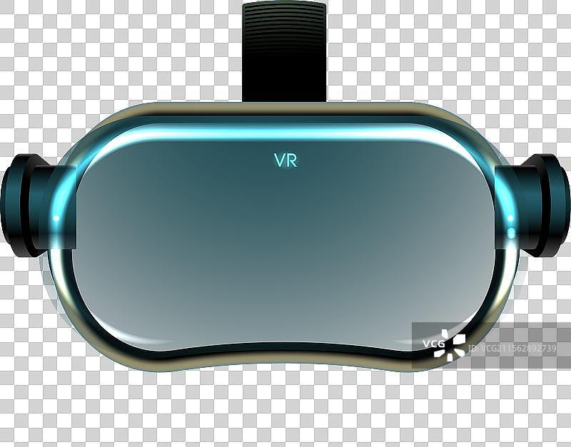 虚拟现实头盔或虚拟现实眼镜的正面视图图片素材