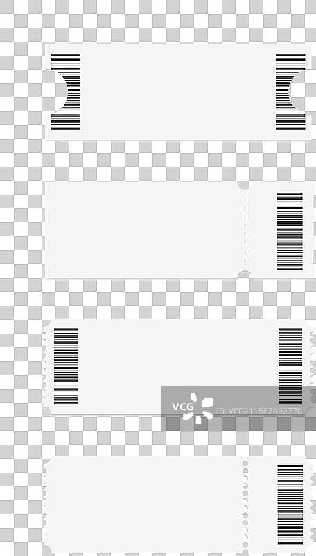 白色背景上的抽象空白票根模板图片素材