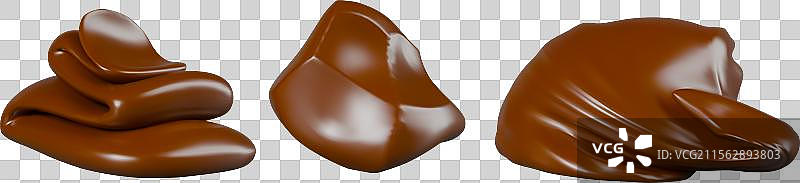 逼真的巧克力奶油涂抹酱融化的状态图片素材