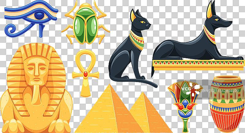 古埃及符号和元素，眼睛的象征图片素材