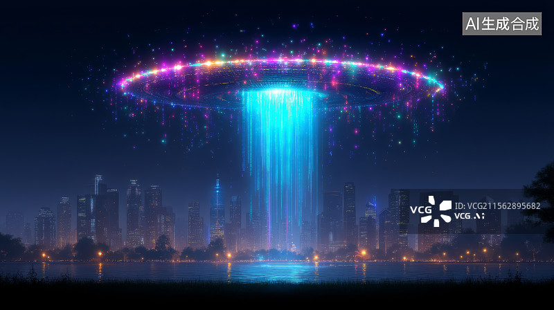 【AI数字艺术】未来宇宙飞船航天飞机科幻插画图片素材