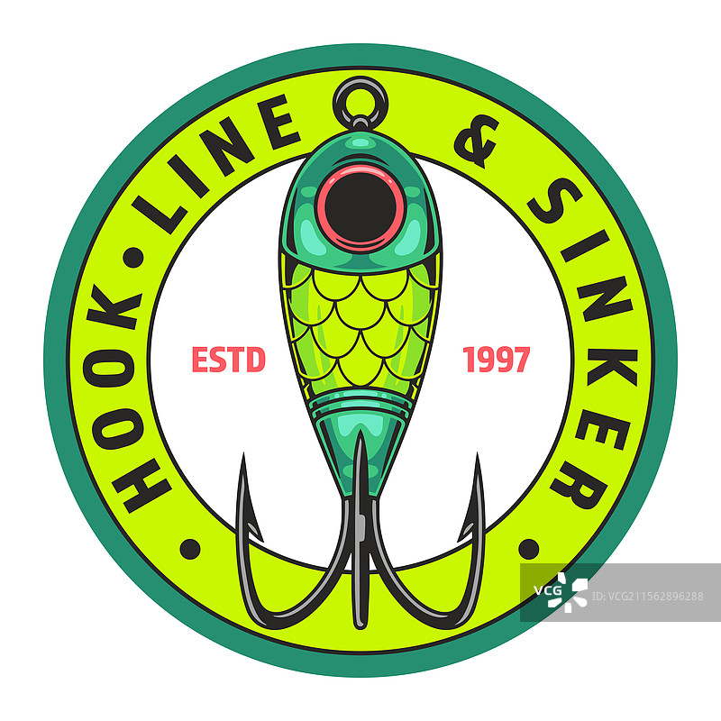 1997年的明亮多彩的钓鱼饵设计图片素材