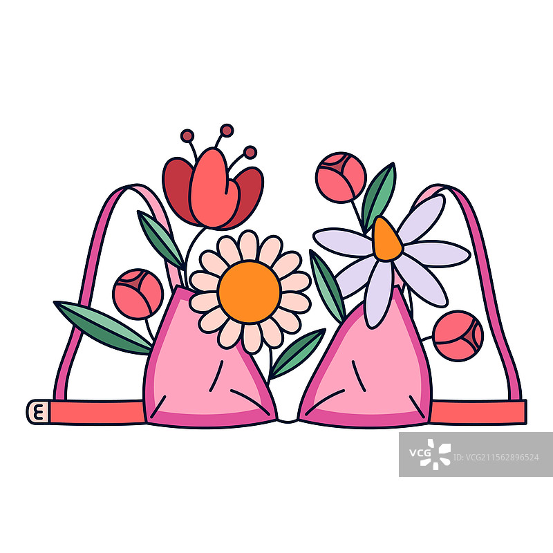 带花图案的女性内衣文胸图片素材