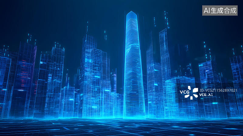 【AI数字艺术】幻城光影图片素材