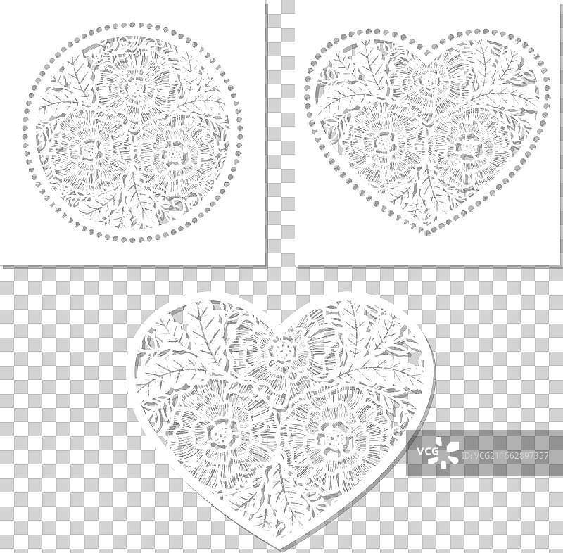 花卉激光切割模板套件图片素材