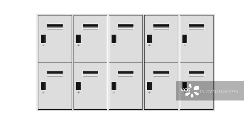 白色储物柜在白色背景上图片素材